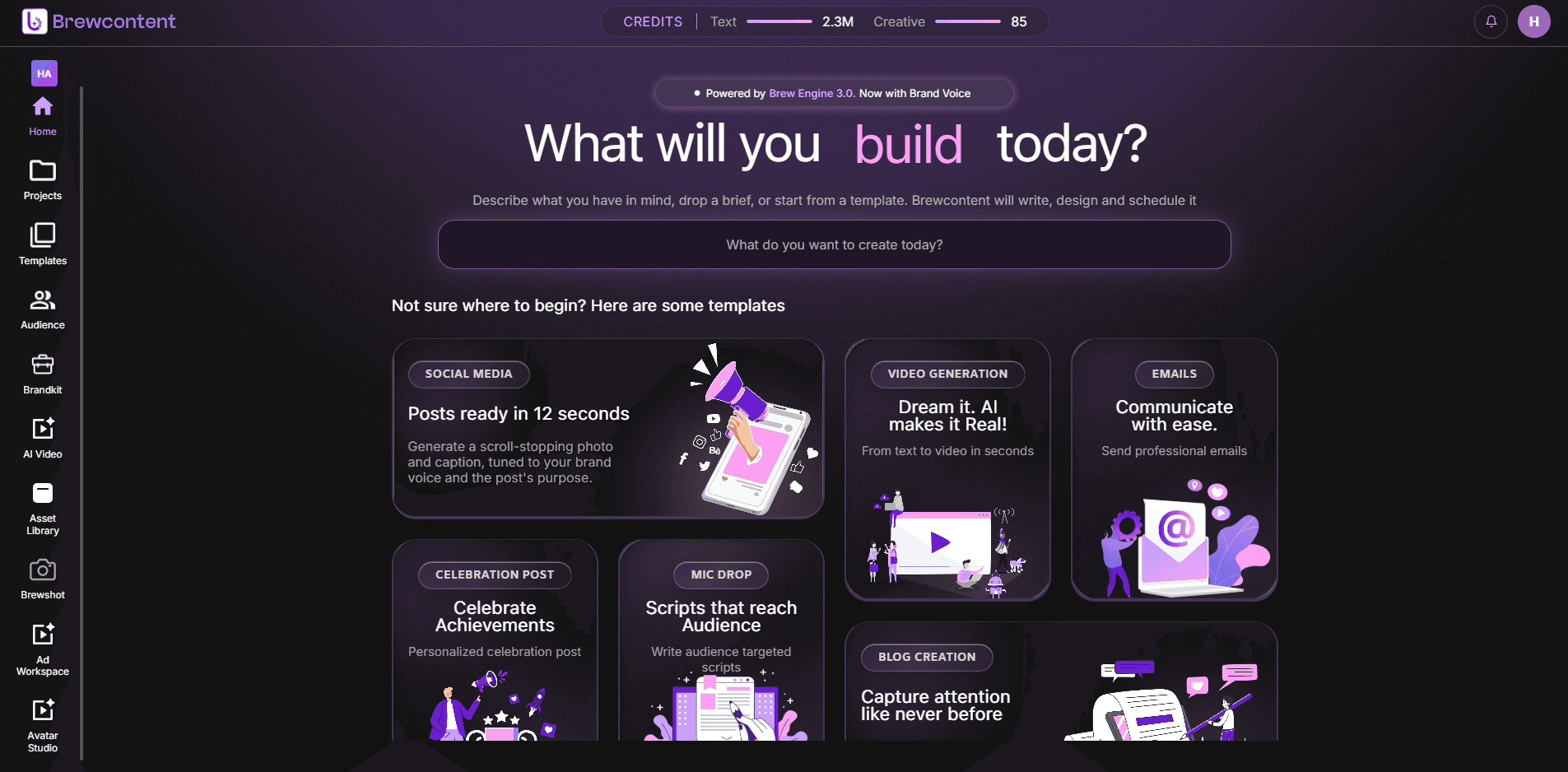 Brewcontent product dashboard